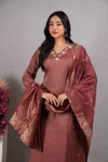 K 1157 By Naisha Leo Denting Hand work Kurti With Bottom Dupatta
